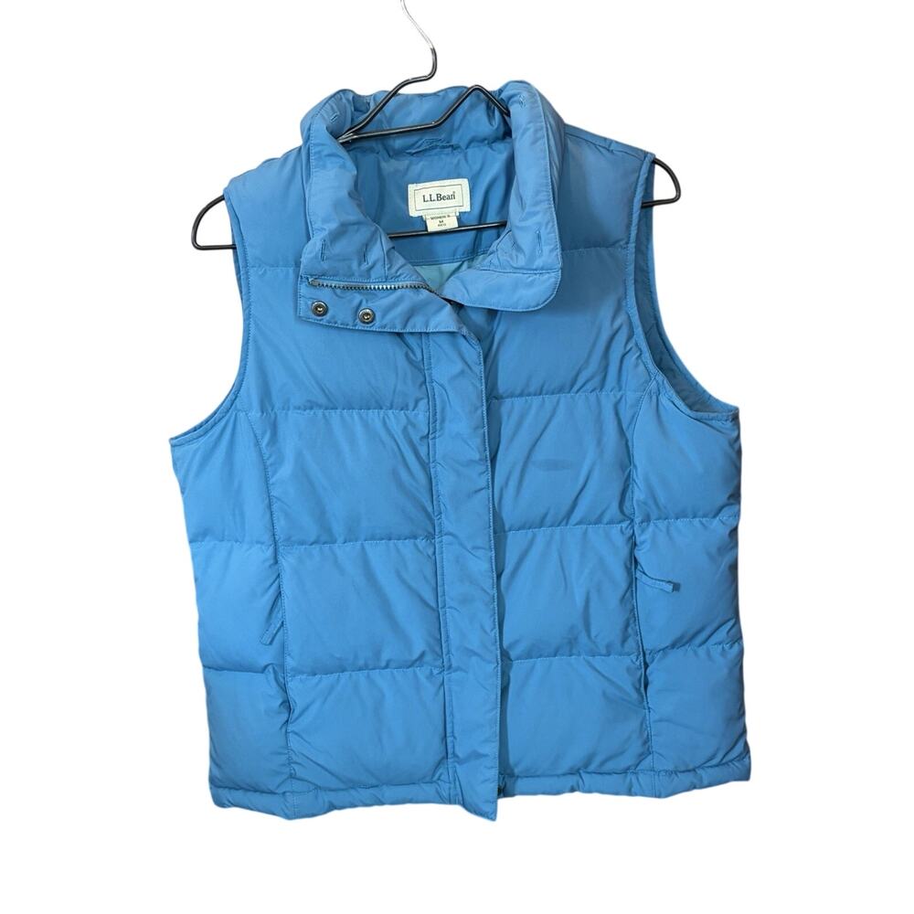 L L Bean Women’s Down Vest Sz M Blue Gorpcore Granola Outdoors Winter